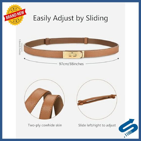 Women\'s Skinny Leather Belt Adjustable Turn-Lock Buckle Dresses Jeans Coats main image 3